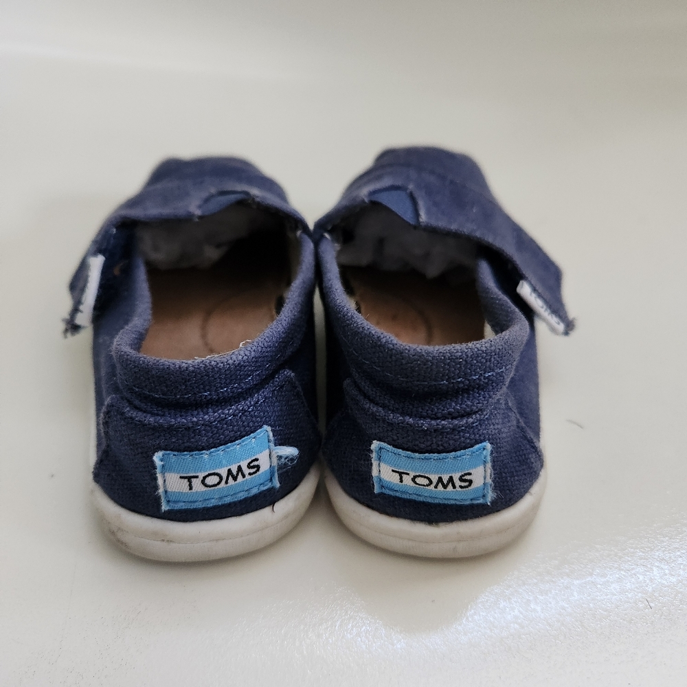 Toms Tiny Alpargata Navy canvas toddler size 5 - Picture 6 of 9